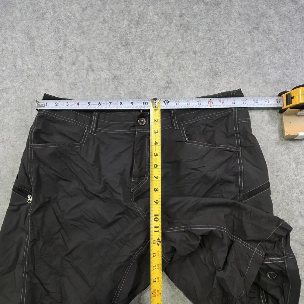 Kuhl Utility Mutiny River Shorts‎ Mens 38 Black Nylon Stretch Hiking Zip Pockets